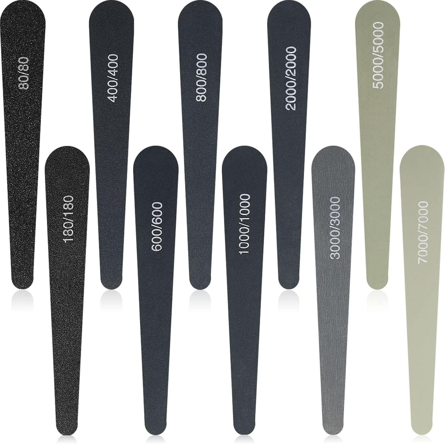 10 Pcs Sanding Sticks Assorted Grits for Crafts, Metal, and Wood