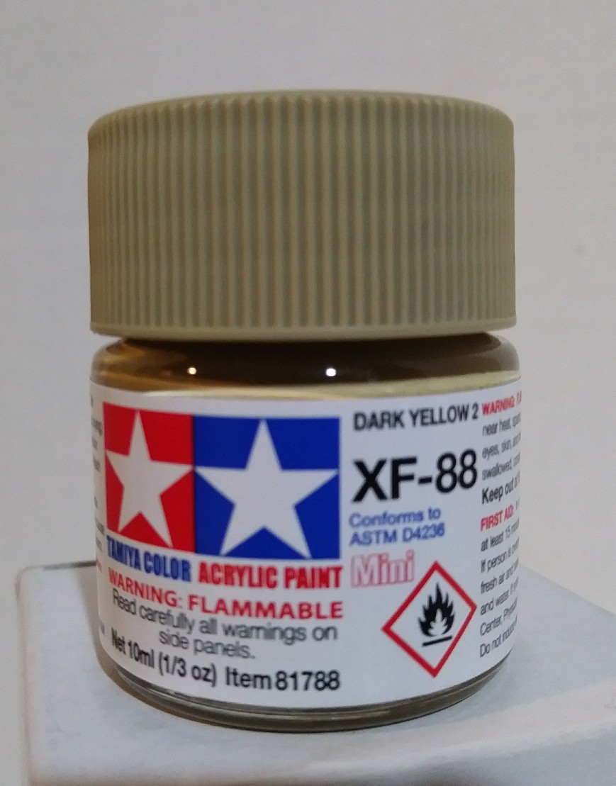 Tamiya acrylic paint XF-88, Dark Yellow 2. 10ml Mini.