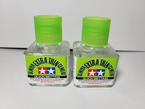 2 TAMIYA 87182 Extra Thin QUICK SETTING CEMENT PLASTIC MODEL GLUE 40 ml 2 PACK