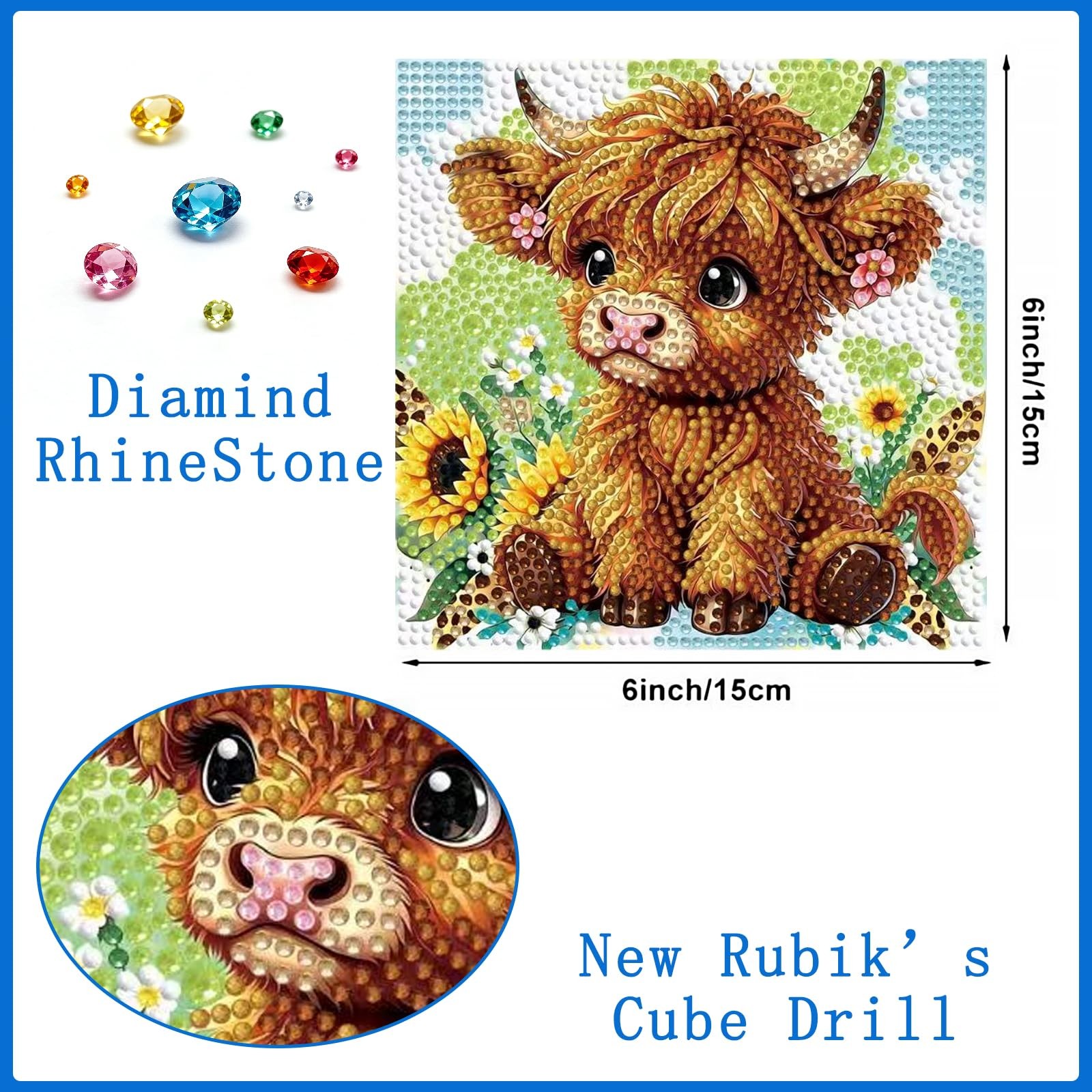 CCGUNANMAOYICC 4 Pieces Diamond Painting Kits for Adults – 6×6 inch, Animal