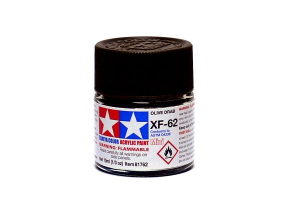 2x TAMIYA 81762 Model Color Acrylic Paint XF-62 Olive Drab Net 10ml CA296