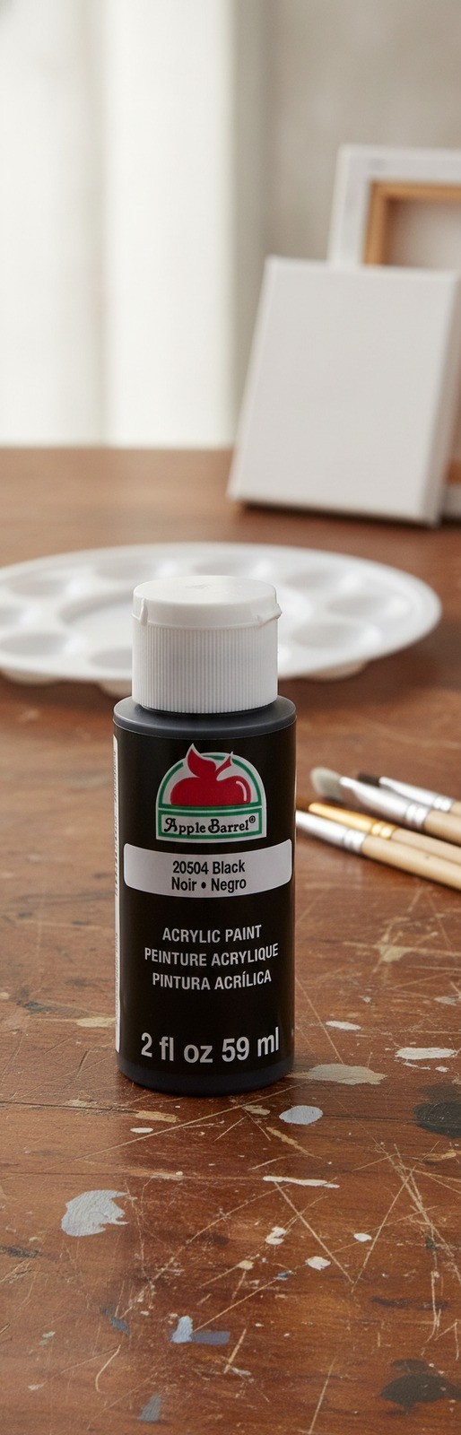 Acrylic Paint, Black, 2 Fl Oz, Matte, Non Toxic, 20504