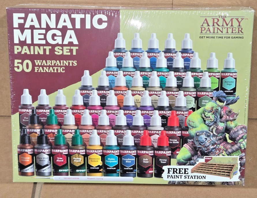 ⚔️ARMY PAINTER – FANATIC MEGA PAINT SET – WARPAINTS FANATIC 50 BOTTLE – NIB⚔️