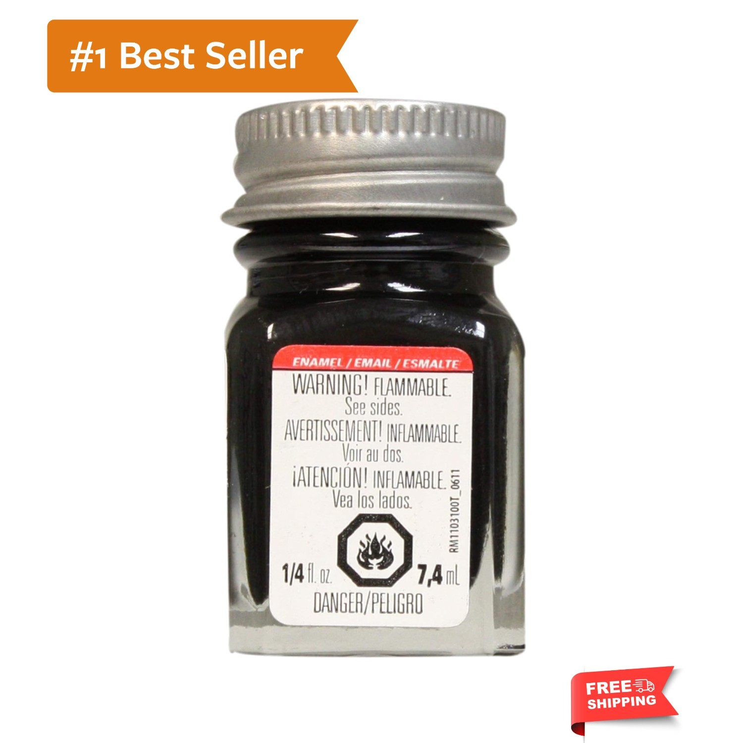 Enamel Paint, 0.25 Oz, Semi-Gloss Black