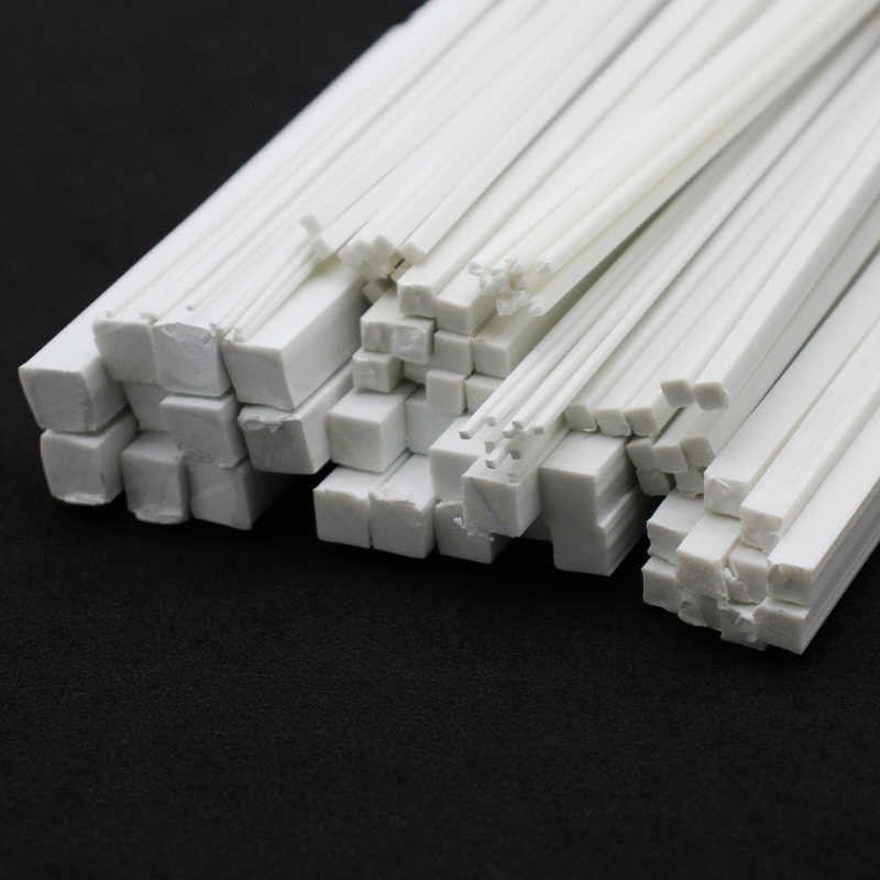 ABS Plastic Square Rod Solid Bar for Model Building DIY 250mm Length 1mm to 10mm