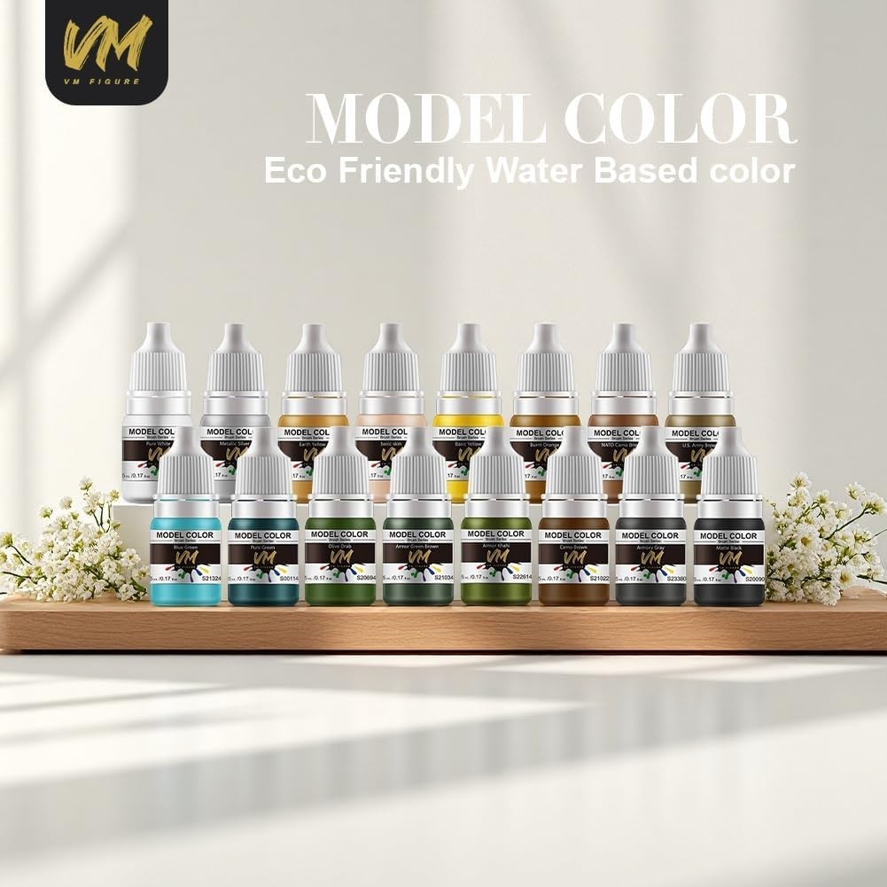 Eco-Friendly Water-Based Pigments Military Model Paint Set – 16 x 5ml Acrylic Co