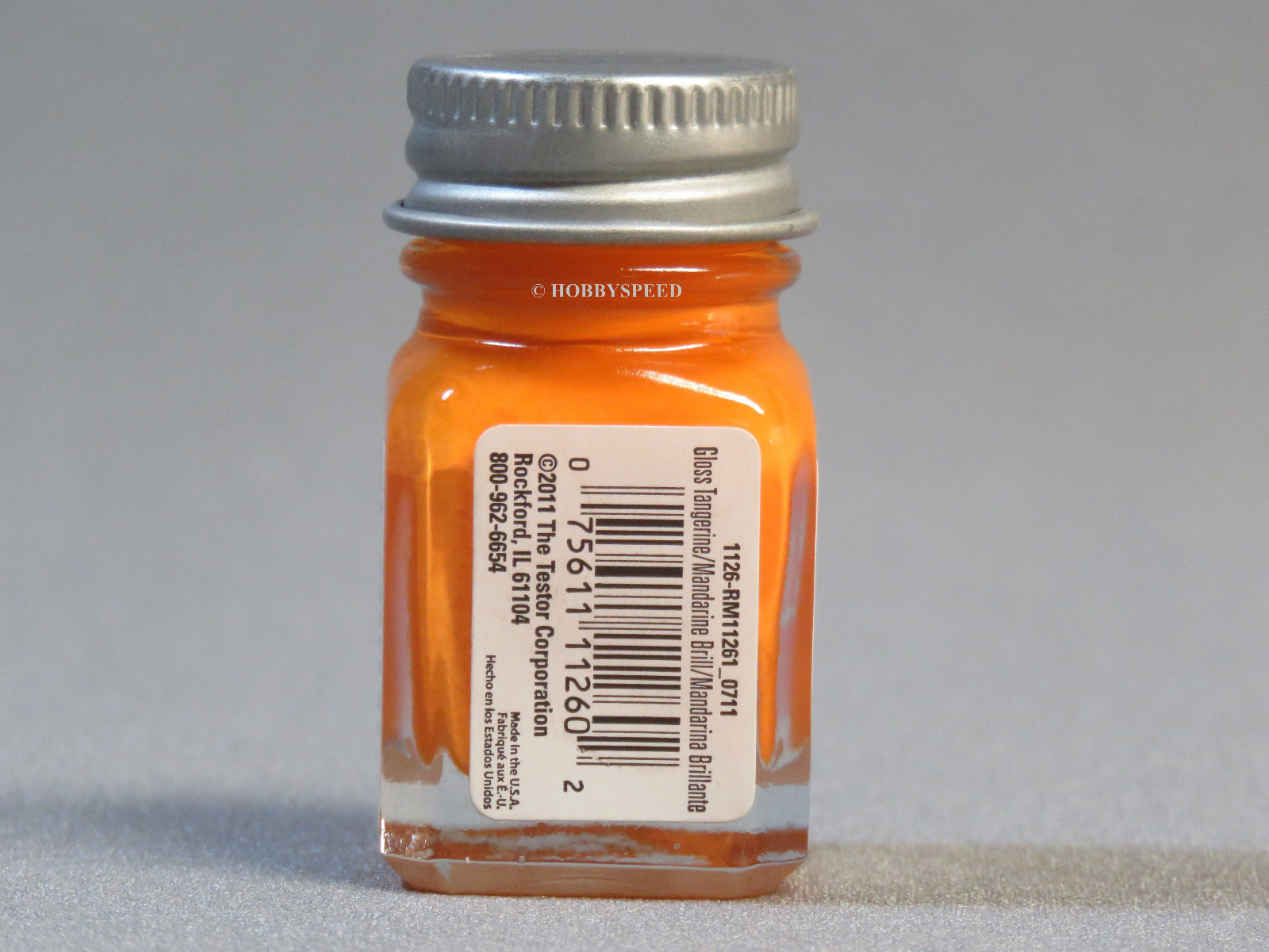 TESTORS PAINT GLOSSY TANGERINE ENAMEL 1/4oz JAR plastic model car TES1126 NEW