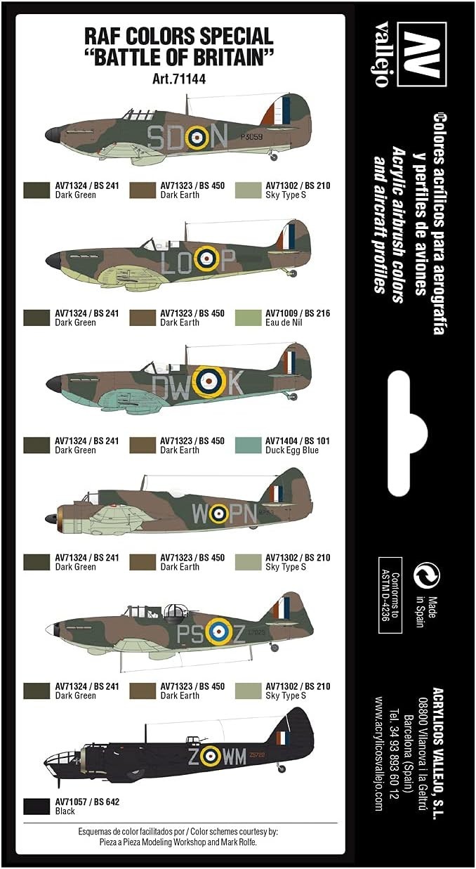 Vallejo RAF Colors Special Battle of Britain ‘Air War Color Series’ Model Paint