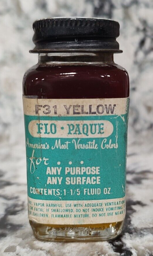 FLOQUIL / FLO PAQUE MODEL and HOBBY PAINT – 1 1/5 oz OUNCE – F31 YELLOW