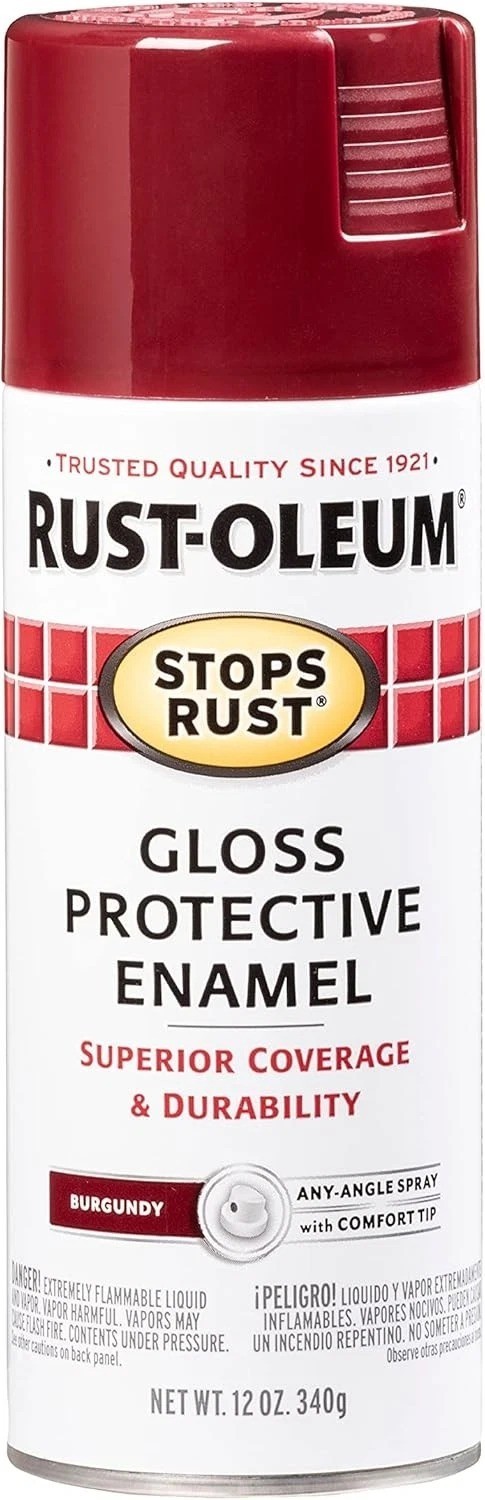 Rust-Oleum 7768830 Stops Rust Spray 12 Ounce (Pack of 1), Gloss Burgundy