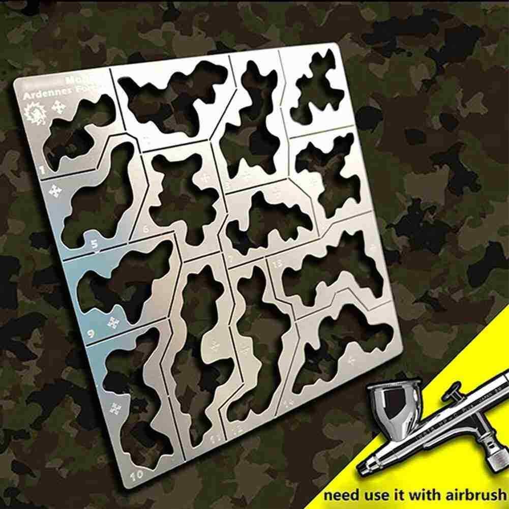 1/35 1/100 Steel Forest Camouflage Stenciling Template Leakage Spray Model Tool