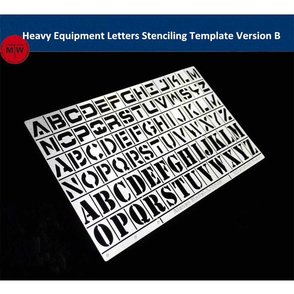 1/35 Heavy Equipment Letters Stenciling Template Leakage Spray Plate Tool AJ0046