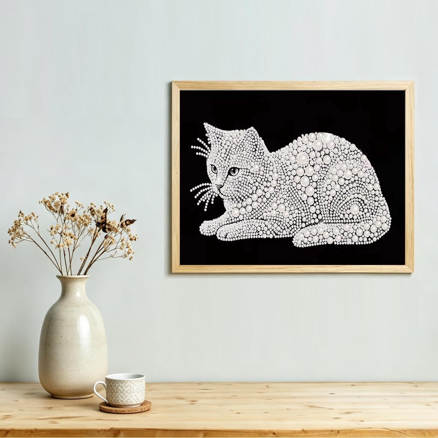 5D Cat Diamond Painting Kit 12x16in Pearl Art for Adults DIY Home Decor