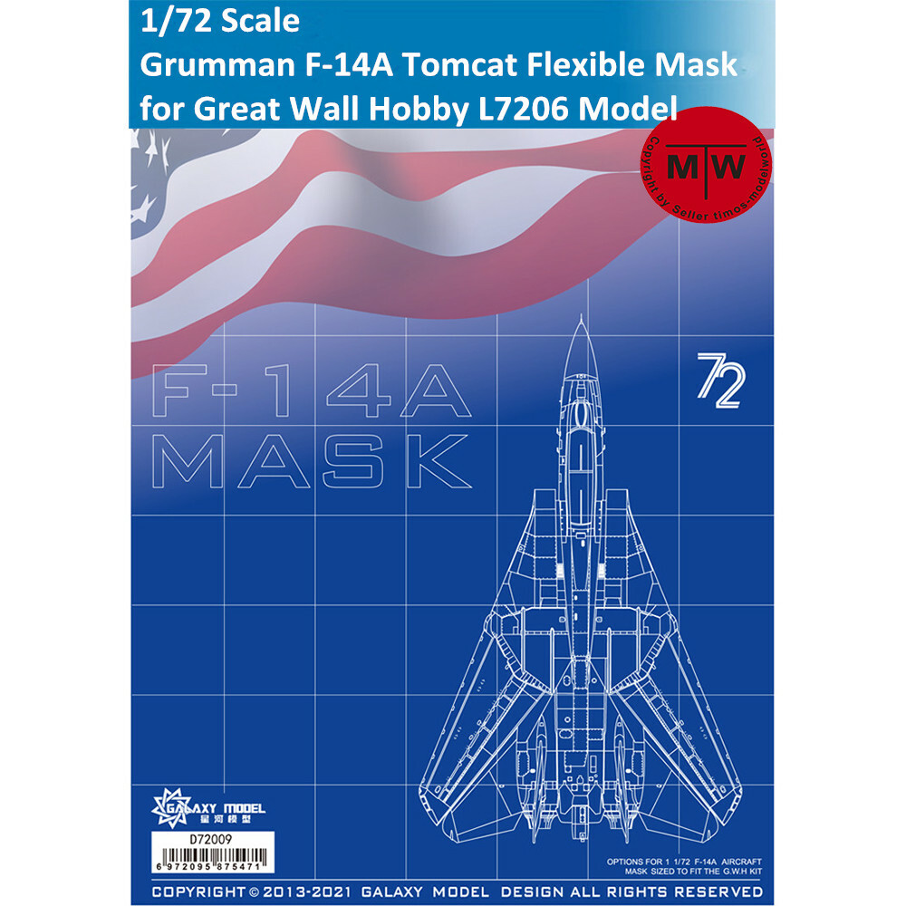 D72009/D72010 1/72 F-14A Tomcat Mask for Great Wall Hobby L7206/Hasegawa 00544