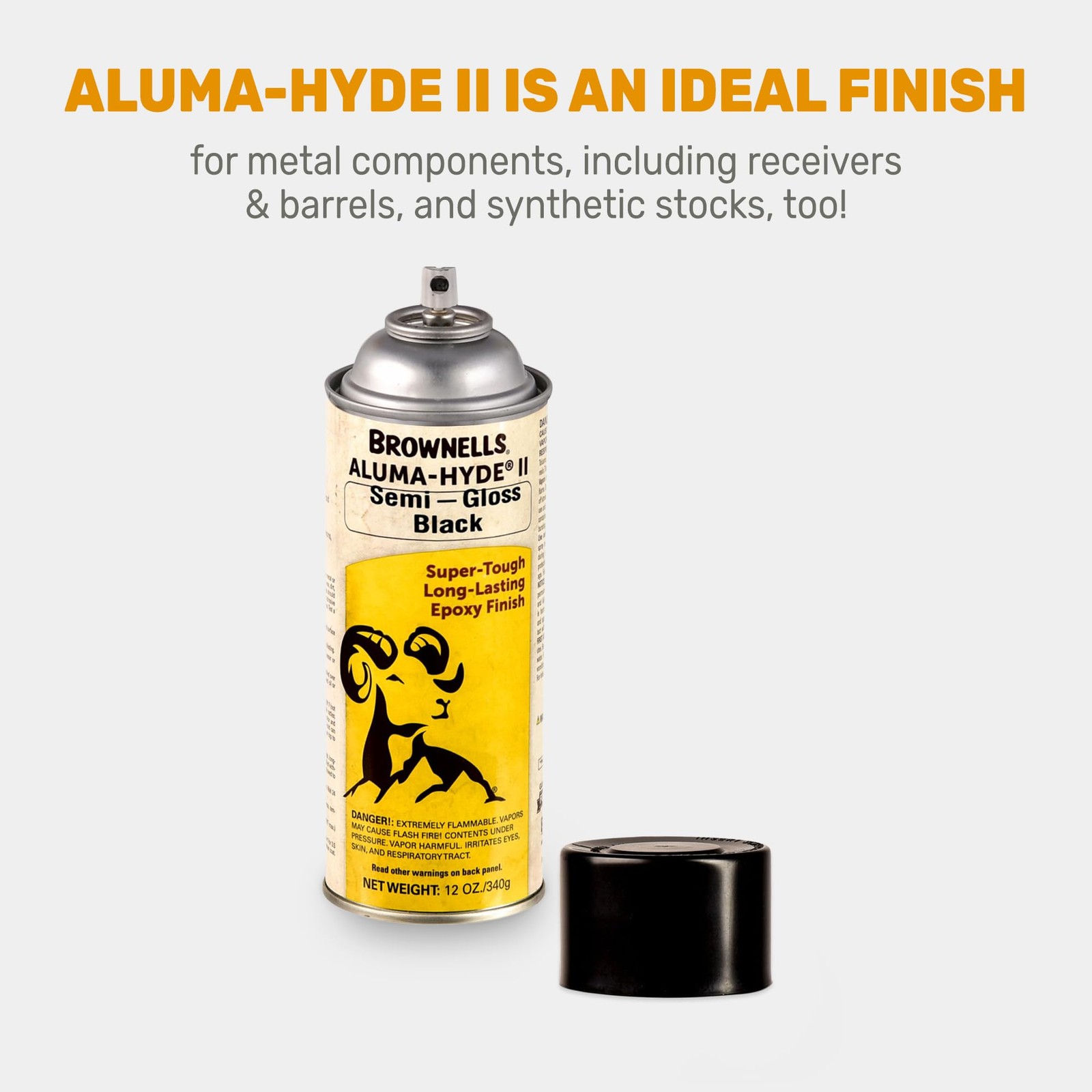 Brownells Aluma-Hyde II Epoxy Based 12 Ounce (Pack of 1), Semi Gloss Black