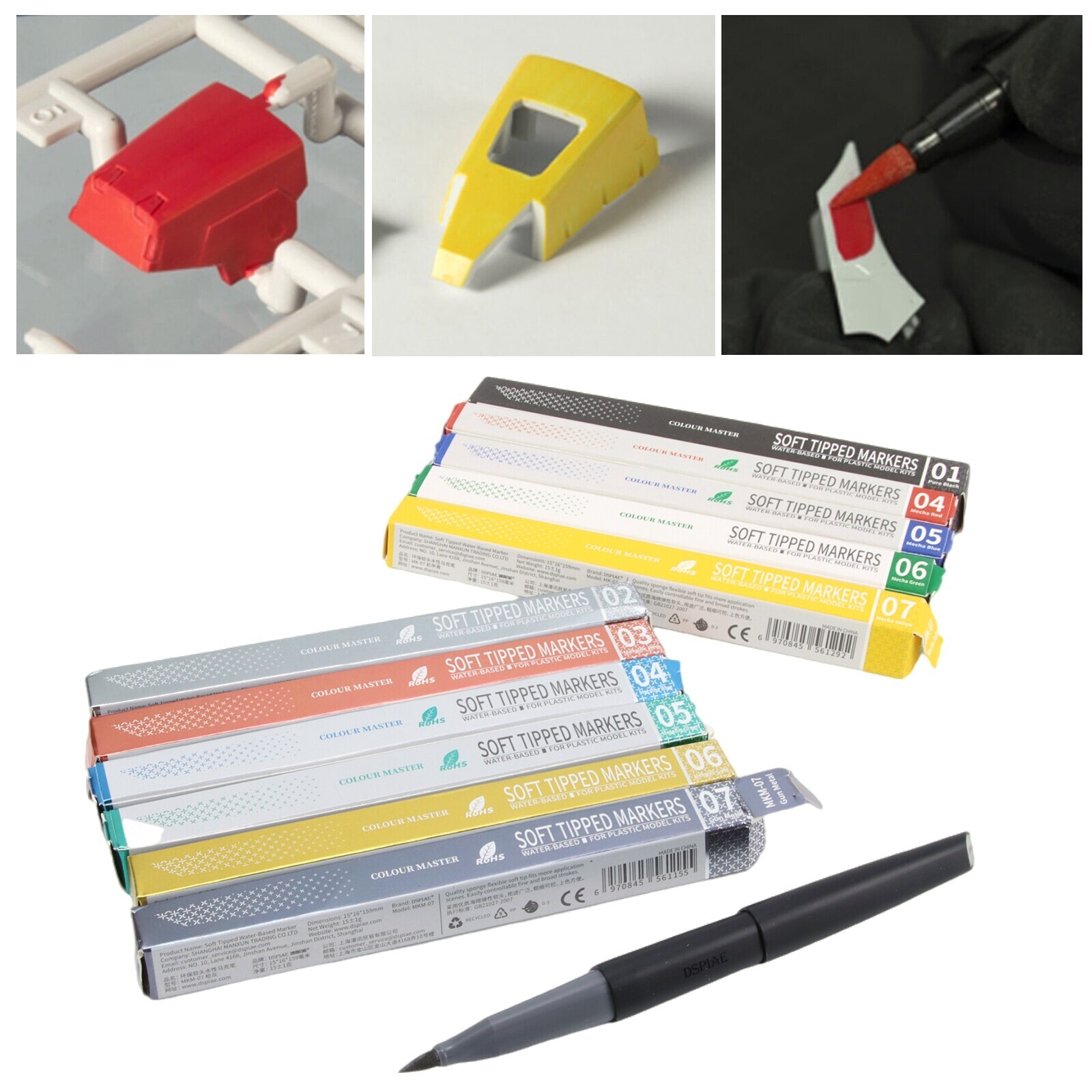 11pcs/set DSPIAE Soft Tipped Marker Pen Acrylic For Plastic Model Kit ToolVV