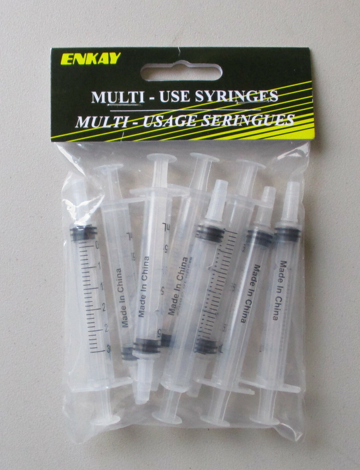 3ml Small Multi-Use Straight Tip Syringes 8 Bagged ENKAY HOBBY MODEL TOOL 8003