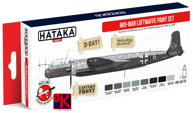 HATAKA AS110 Mid War Luftwaffe Paint Set 8 x 17ml Bottles POD Postage