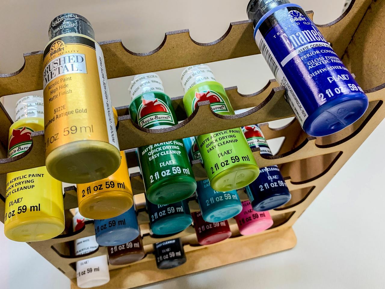 Vertical Paint Rack For 2oz Craft Paints – 36mm Diameter Bottles