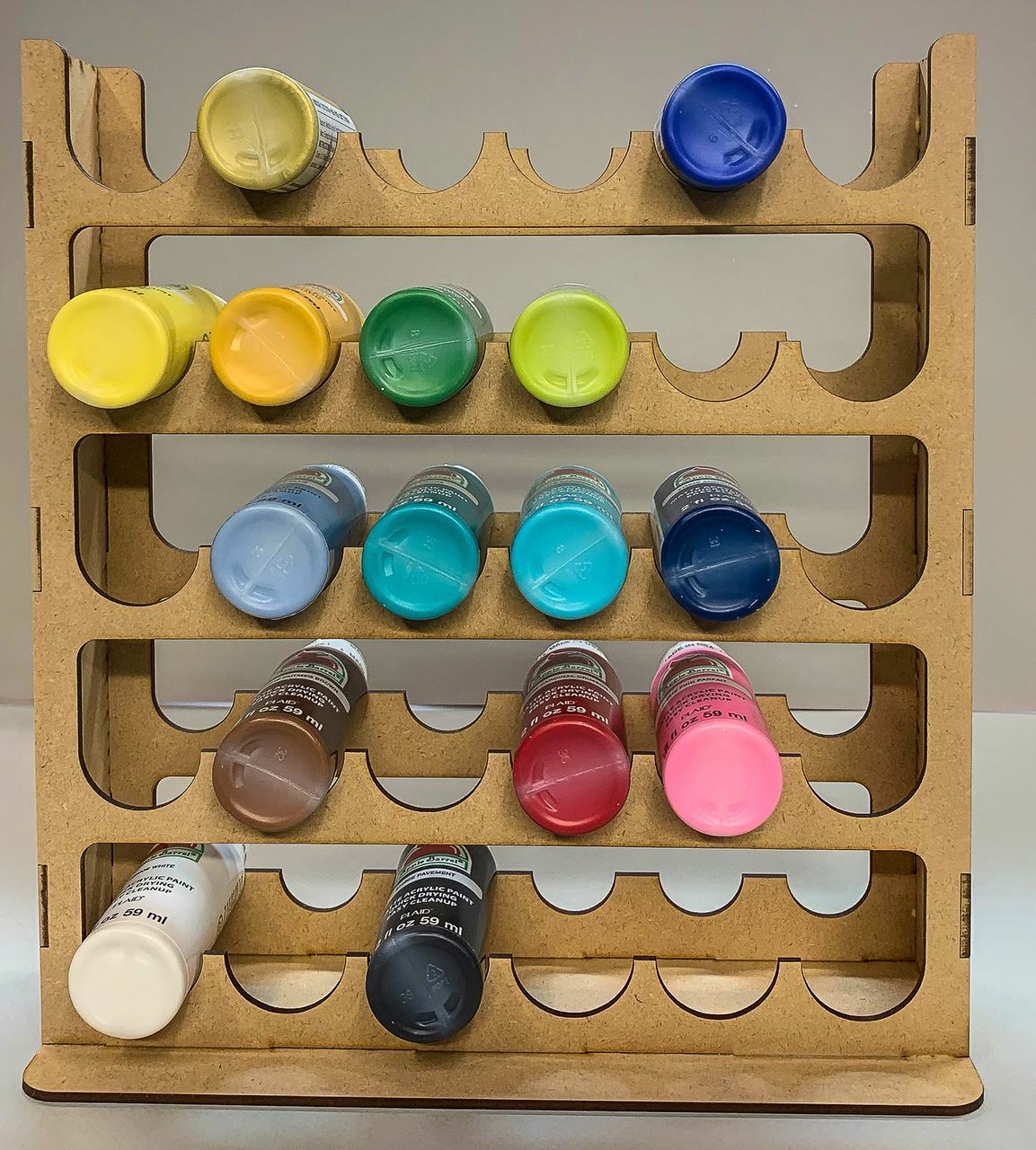 Vertical Paint Rack For 2oz Craft Paints – 36mm Diameter Bottles