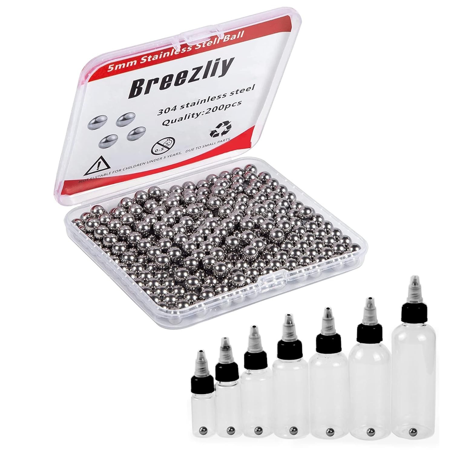 Paint Mixing Balls 200 pcs Rust-proof Stainless Steel Agitator Balls: 5.5mm 0.22
