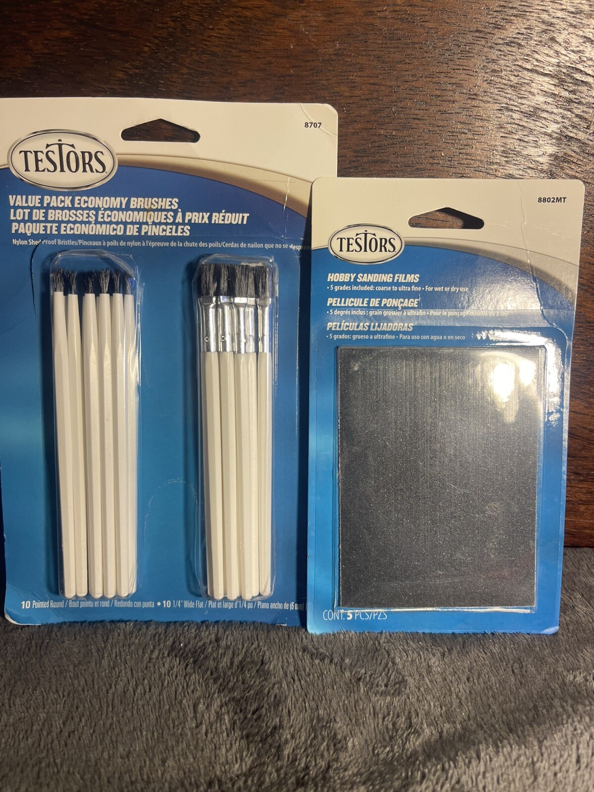 Lot of Testors Liquid Cement, Non-Toxic Cement, Sanding Films, Value Pk Brushes