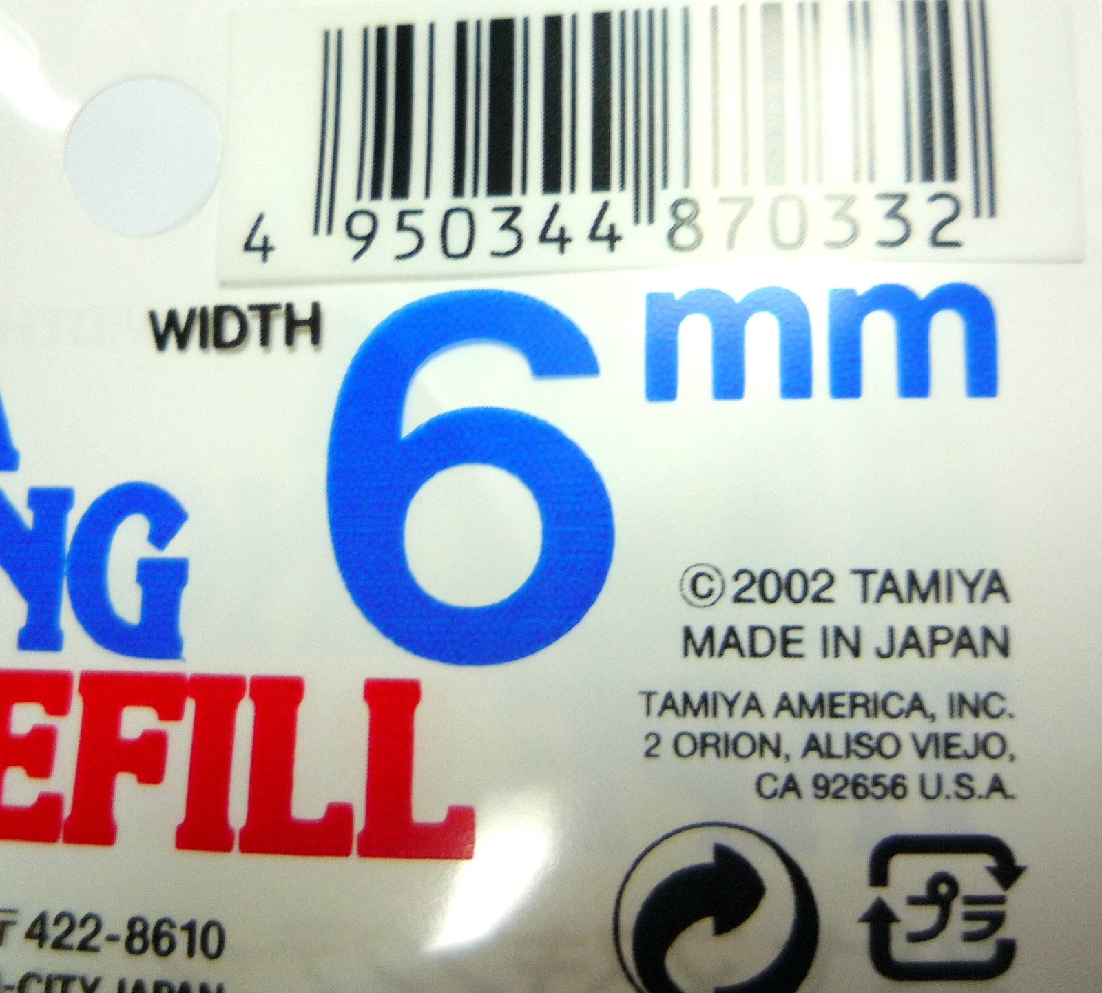 TAMIYA Masking Tape Refill 6,10,18mm / 3 packs / Made in Japan