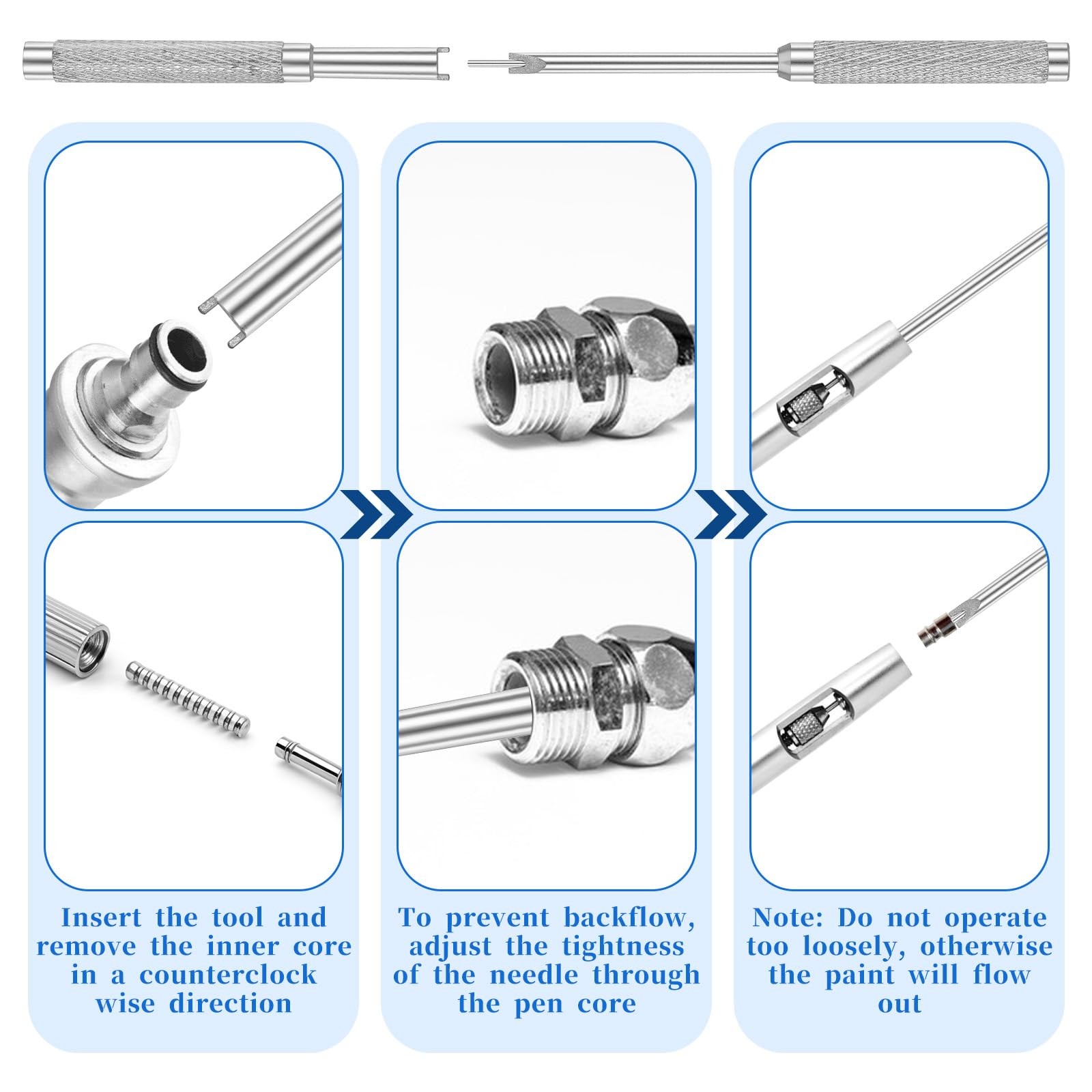 4PCS Air Brush Valve Screw Replacement Needle Packing Nut Tool Accessories