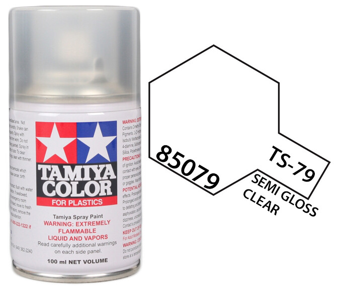 Tamiya 85079 TS-79 Semi Gloss Clear Coat Lacquer Spray Paint 100ml – US