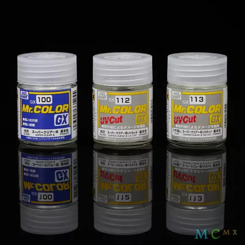 MR HOBBY GX100~GX114 Super Clear III UV Cut Oil-based Protective Paint 18ML