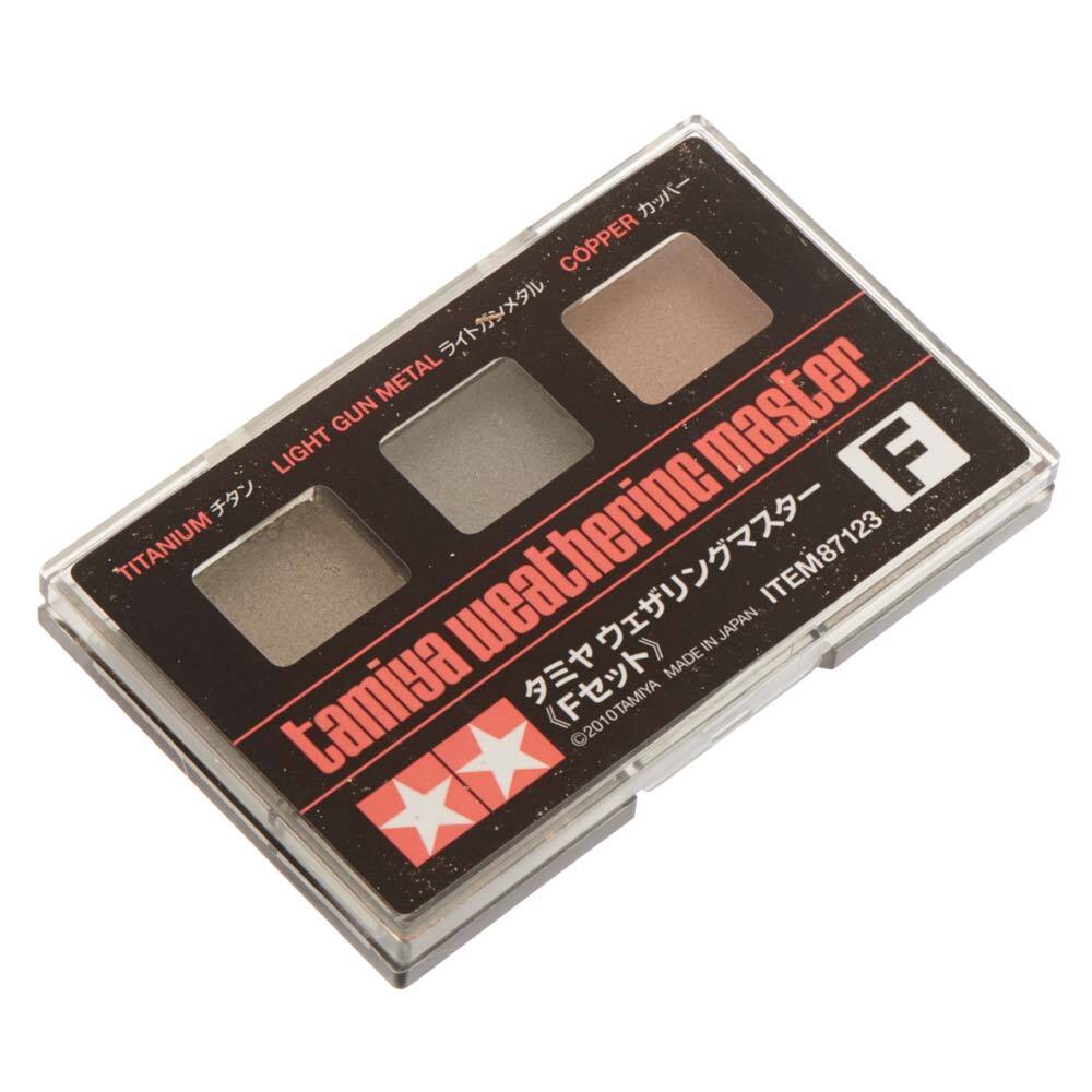 NEW Tamiya Weathering Master F Set-Titan/Light Gun Metal/Copper