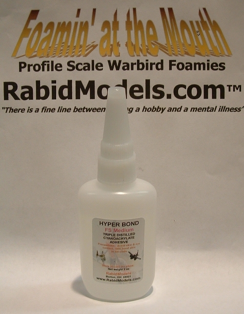 2oz MEDIUM FOAM-SAFE Odorless HYPERBOND CA SUPER GLUE w/pin-cap bottle