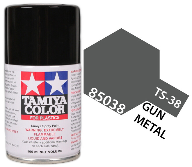 Tamiya 85038 TS-38 Gun Metal Lacquer Spray Paint 100ml – US