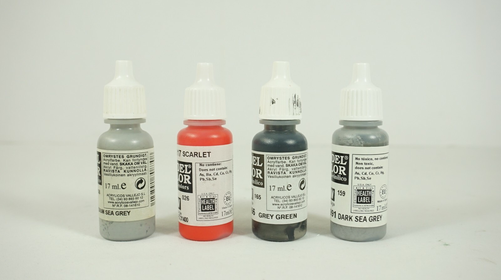Vallejo Hobby Paints Lot of 21 Various Colors Burnt Umber Red Leather Rosa W20
