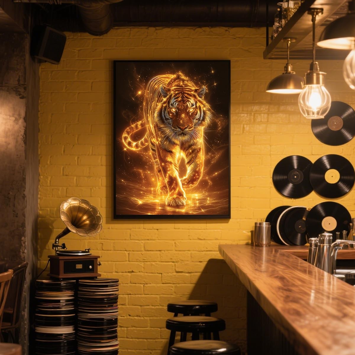Glowing Tiger Diamond Painting Kits for Adults, 12×16 Inch 5D DIY Full Round