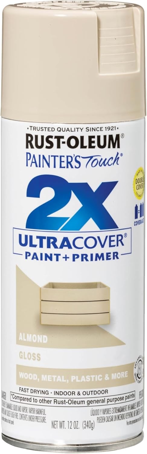 Rust-Oleum 334023 Painter’s Touch 2X Ultra 12 Ounce (Pack of 1), Gloss Almond
