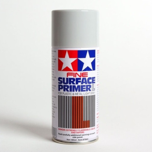 Tamiya Fine Surface Primer Spray | Light Gray | 180ml | Plastic & Metal | #87064