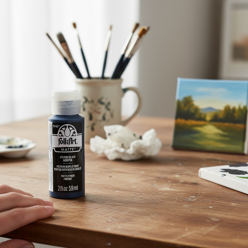 2 oz Acrylic Paint, Pure Black, Matte, Water-Based, 2 Ounce (Pack of 1)