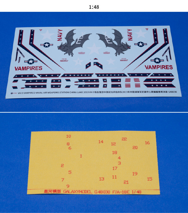 Galaxy G48030 G72023 1/48 1/72 Scale VX-9 Vampires F/A-18E China Lake 2013 Decal