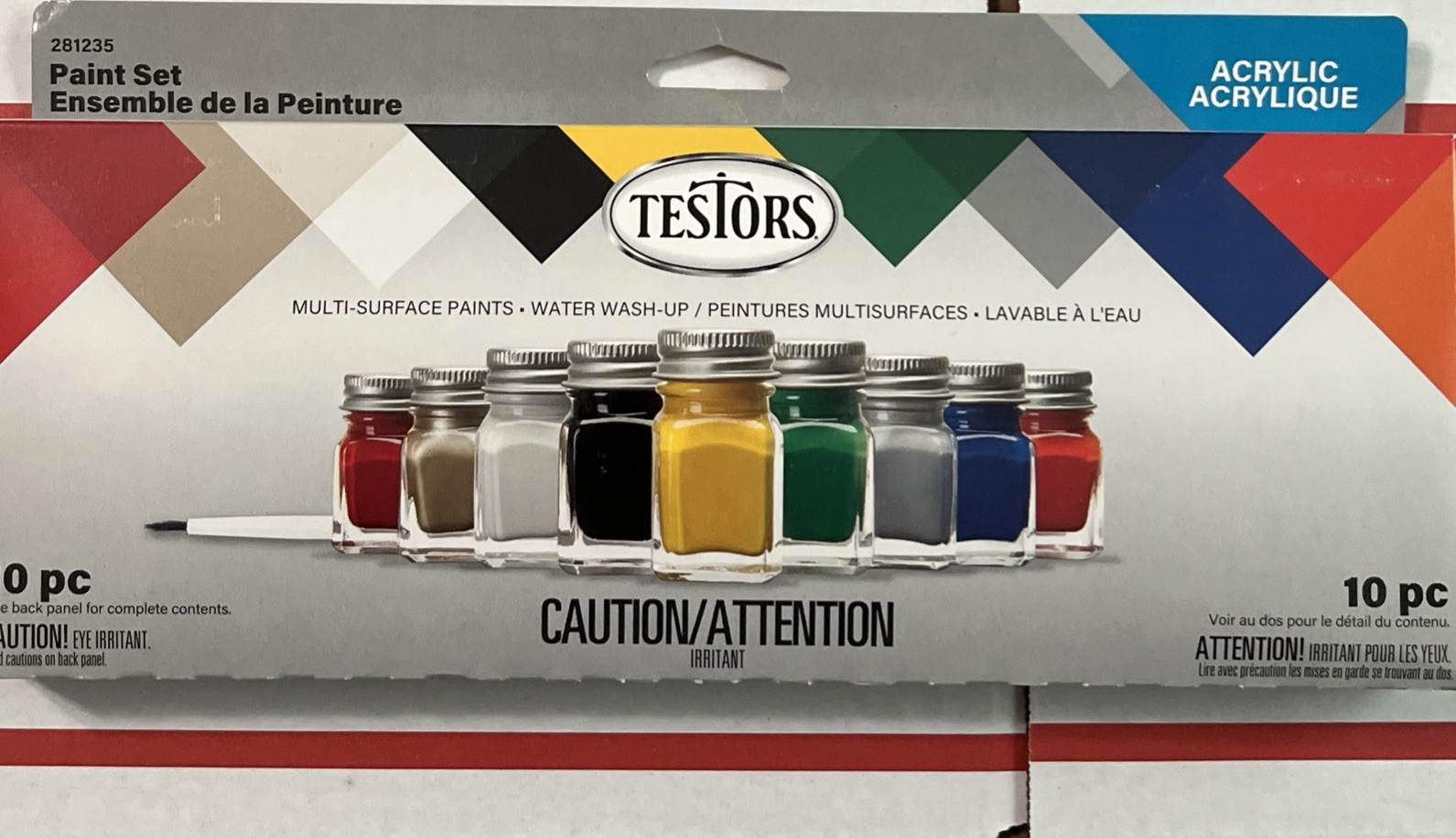 Testor Corp. Acrylic 9 Piece Paint Set Value TES281235 Plastics Paint Acrylic