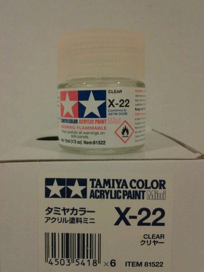 Tamiya acrylic paint X-22 Clear 10ml Mini.