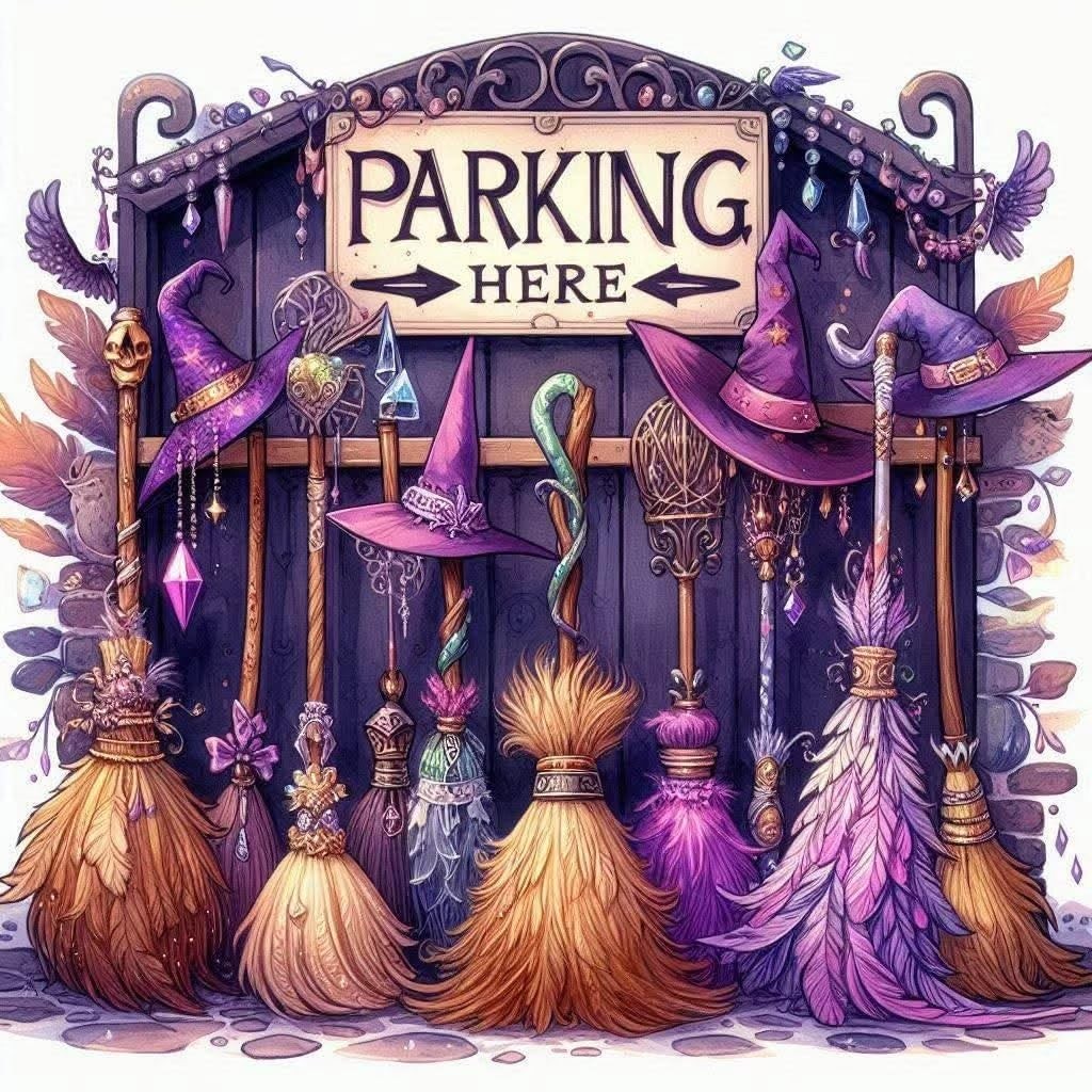 Halloween Witch’s Broom Diamond Painting Kits for Adults,5D DIY Full Drill Diamo