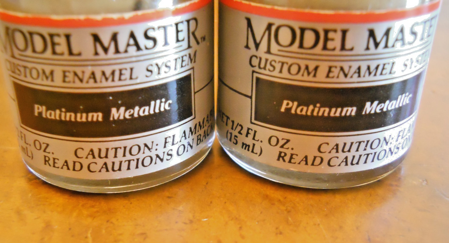 TESTORS #2706 MODEL MASTER PLATINUM METALLIC 1/2OZ ENAMEL PAINT, NEW, 2 BOTTLES