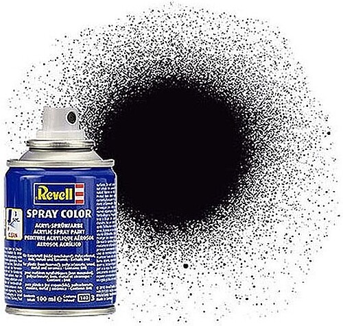 Revell-Germany 100ml Acrylic Black Mat Spray – Hobby and Model Acrylic Paint