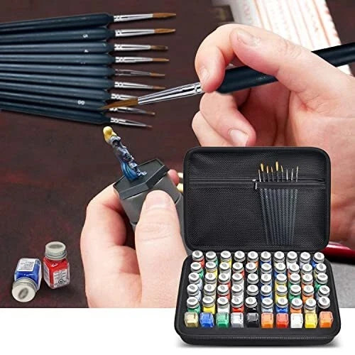 Model Paint Storage Case Compatible with Testors 69 Piece Set Black