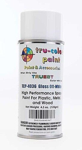Tru-Color Gloss Off-White Spray 4.5oz – Hobby and Model Enamel Paint – #4036