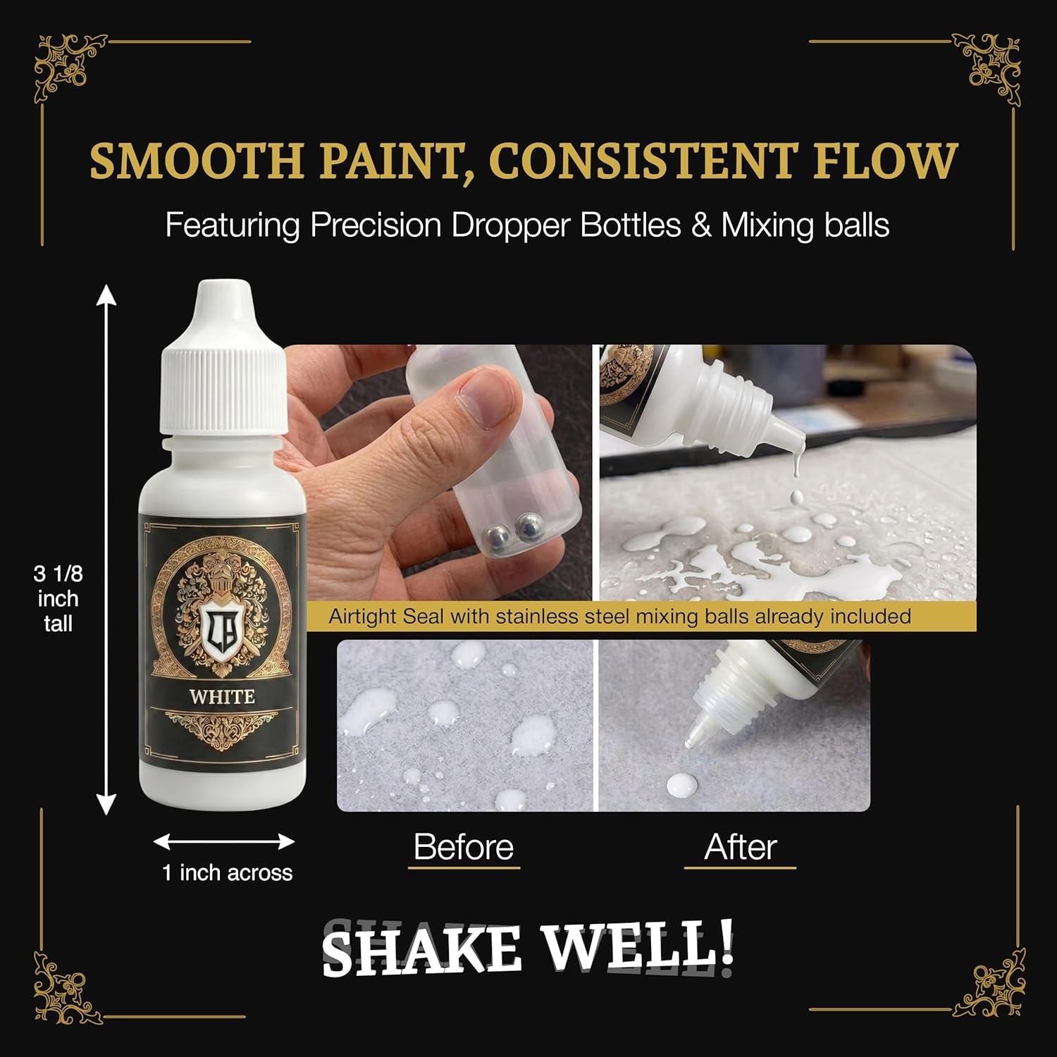 Ludus Bellum Model Paint for Miniatures 18ml Dropper Bottle – White