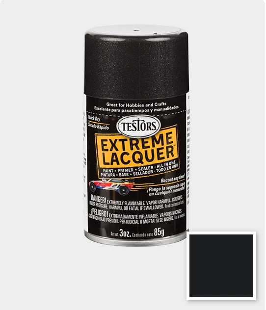 Testors 1832MT Spray Lacquer Blazing Black 3 oz
