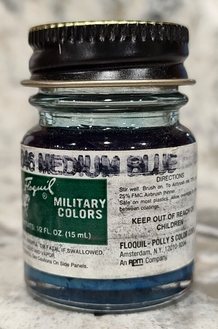 FLOQUIL ENAMEL MODEL HOBBY PAINT – MILITARY COLORS .5 oz OUNCE – MEDIUM BLUE