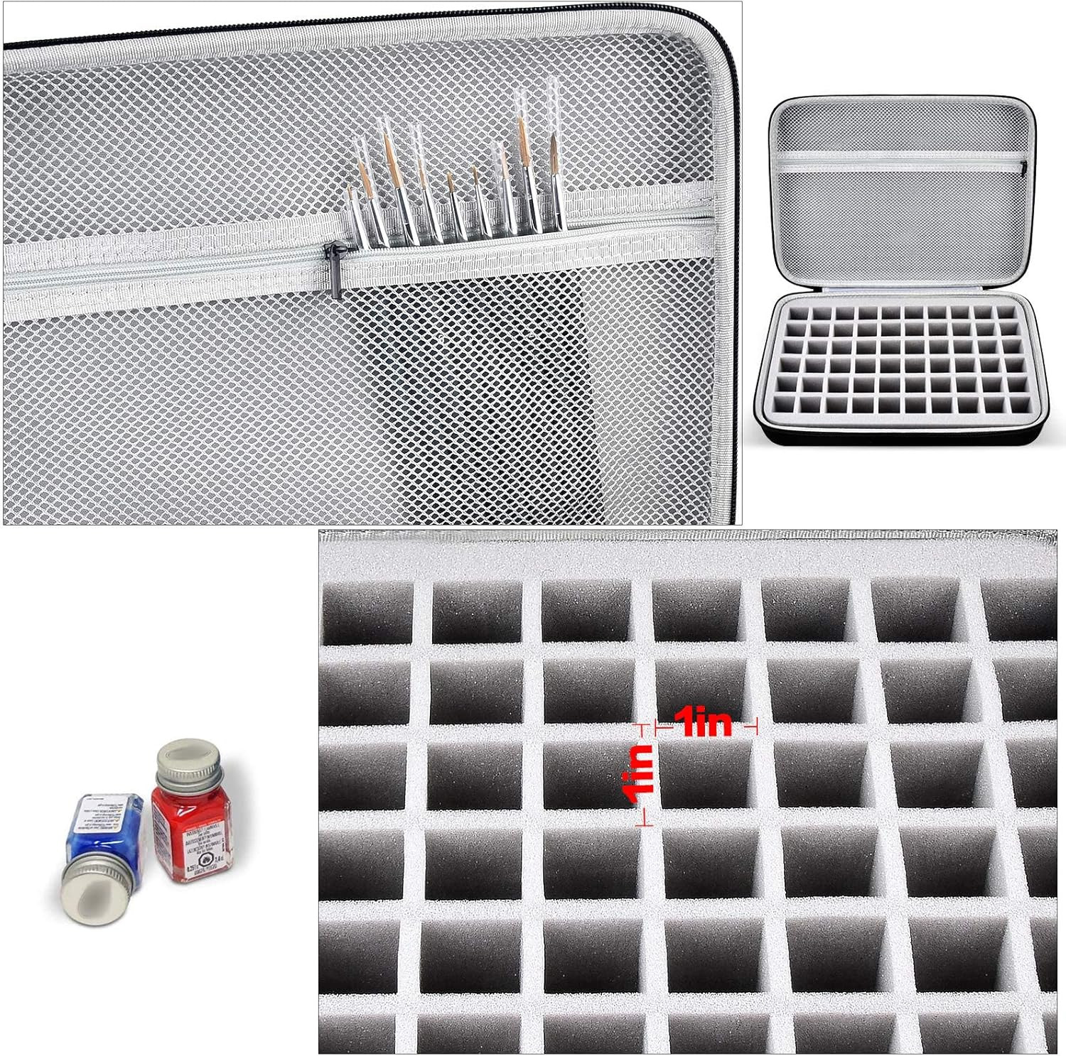 Model Paint Storage Case Compatible with Testors Paint Set Paints Organizer Bag